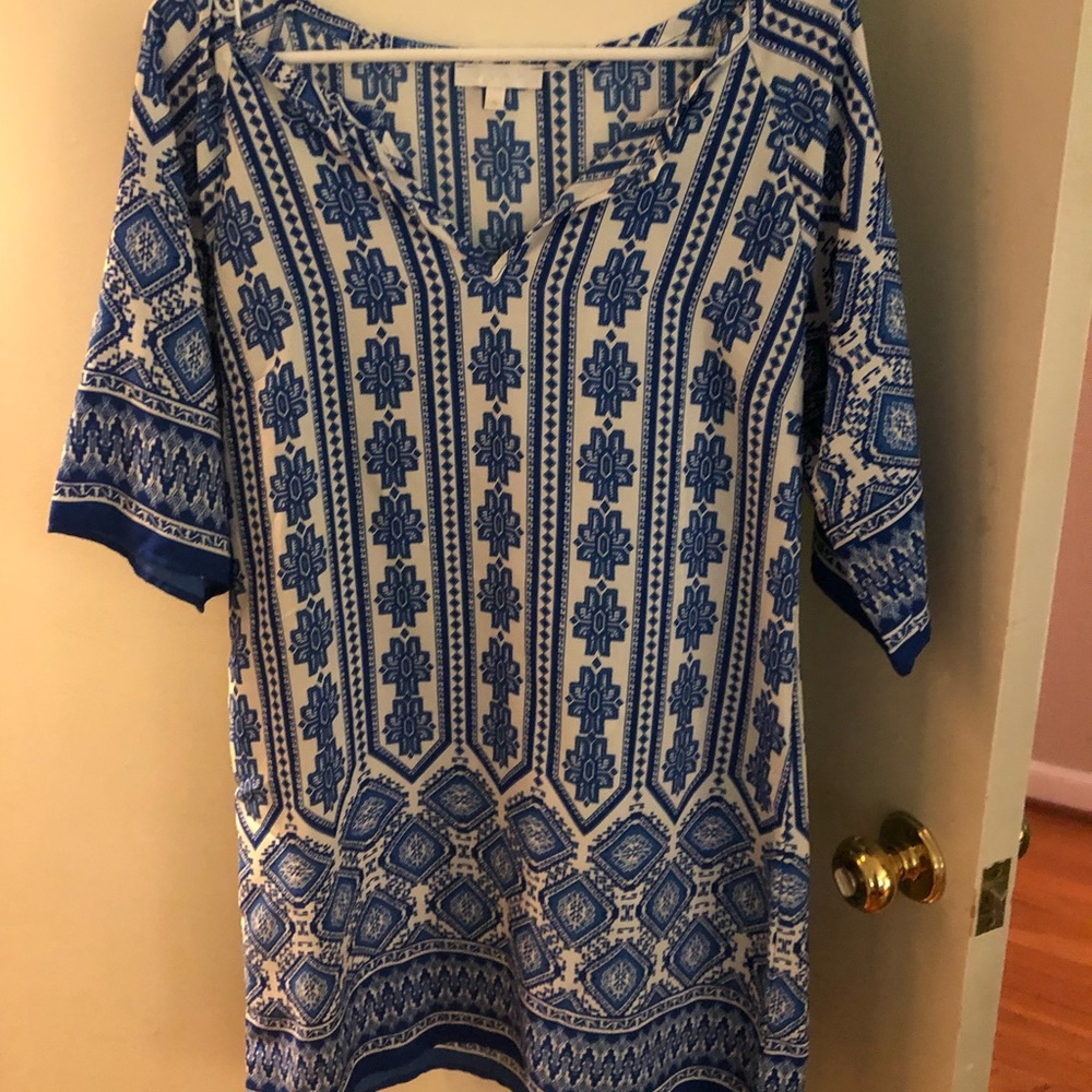 Blue and White Dress
